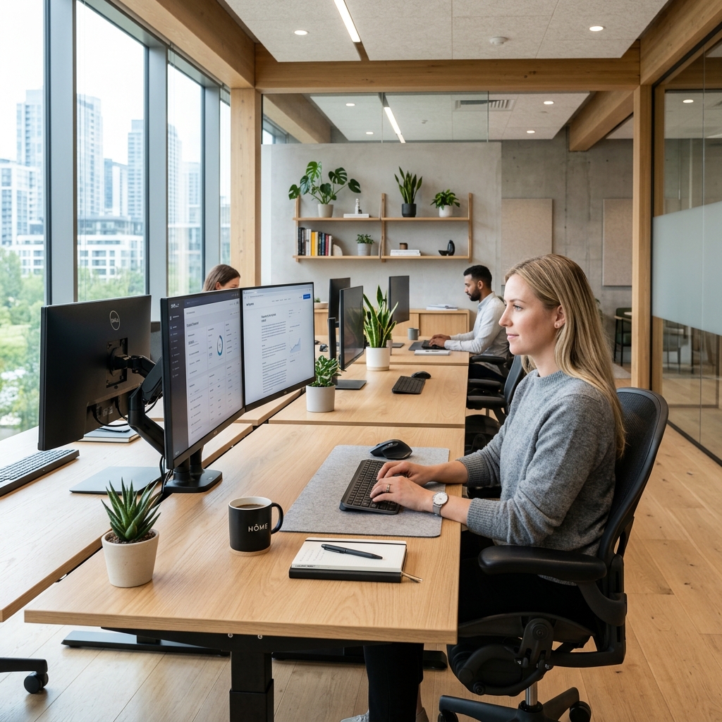Sleek clean modern office interior